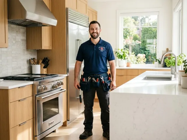 Appliance Repair Hero technician in a Blacklick, OH kitchen after an appliance repair